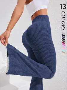 Women's High-Waisted Yoga Pants, Seamless Design, Contrast Mesh, Ombre Pattern, Perfect for Hiking & Outdoor Activities, Athleisure Fitness Leggings, Athletic Leggings