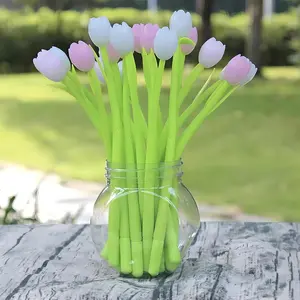New Year Tulip Ink Pens Set, Stationery Supplies, Creative Stationery Gift for Writers & Artists, Unique Design Watercolor Pen Collection, Rollerball Pen Set