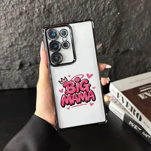 BIG MAMA Graffiti Phone Case, Cute Crown & Heart Design Shockproof Cover for Samsung Galaxy S25 S24 S23 S22 PLUS ULTRA FE iPhone 17 Pro Max Air 16 15 Plus 14 13 12 11 XR XS