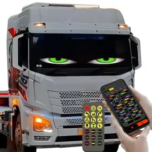 Custom Devil Eyes Sign Soft LED Film Light for Car Windows DIY Text and Animated Eye Graphics via Bluetooth App Windshield Greenish Spring