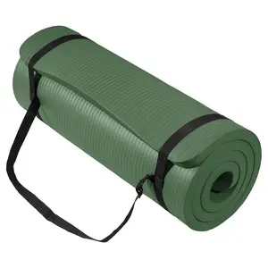 BalanceFrom Yoga Mat, 1" Extra Thick Exercise Pilates Workout Mat, Green Jasper
