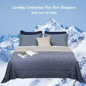 1 Pcs Ultra-soft Cooling Comforter, Cooling Blanket with Q-Max 0.4 Arc-Chill Cooling Fiber for Hot Sleeper, Cool Thin Soft Summer Comforter for Couch, Bed, Sofa