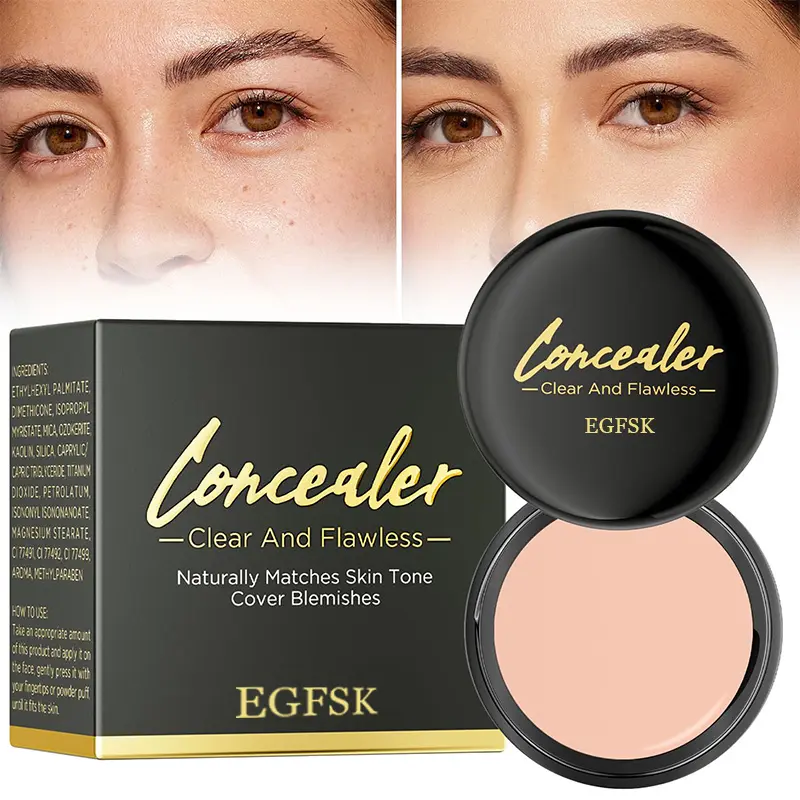 EGFSK Full Coverage Concealer Set (2, 4, 6 Pcs) - Waterproof, Long-Lasting, Smoothing Makeup for Flawless Base, Lightweight Hydrating Formula for All Skin Types, Gentle Skin-Friendly, Paraben-Free, Natural Finish