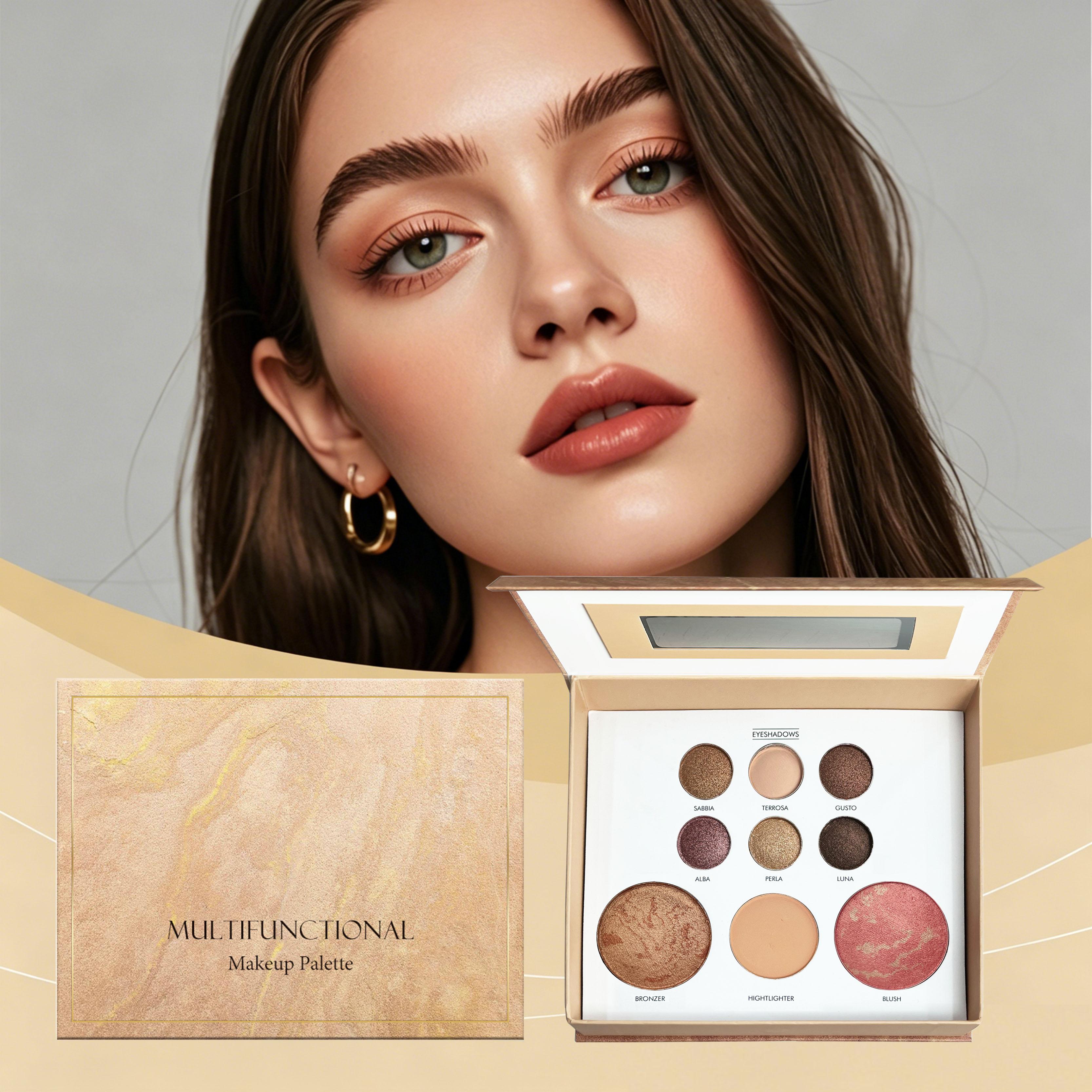 [Buy 1 Get 1 Free] Makeup Palette Multi-Use Cosmetic Set Highlighter Eyeshadow Contour Blush Suitable for Any Makeup Look Zodiac Makeup Palette bronze eye shadow powder underground makeuppallette fantal frame basic canvas ph pale skin bronzer cool toned