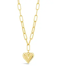 Paperclip Beating Heart Pendant Necklace