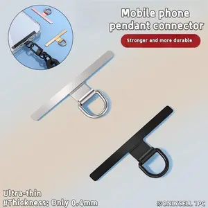 Stainless Steel Phone Lanyard Holder, Anti-Drop Metal Pad Clip, 0.4mm Thin, Durable Mobile Cellphone Accessory, Single Pack, Ideal for Phones & Keychains
