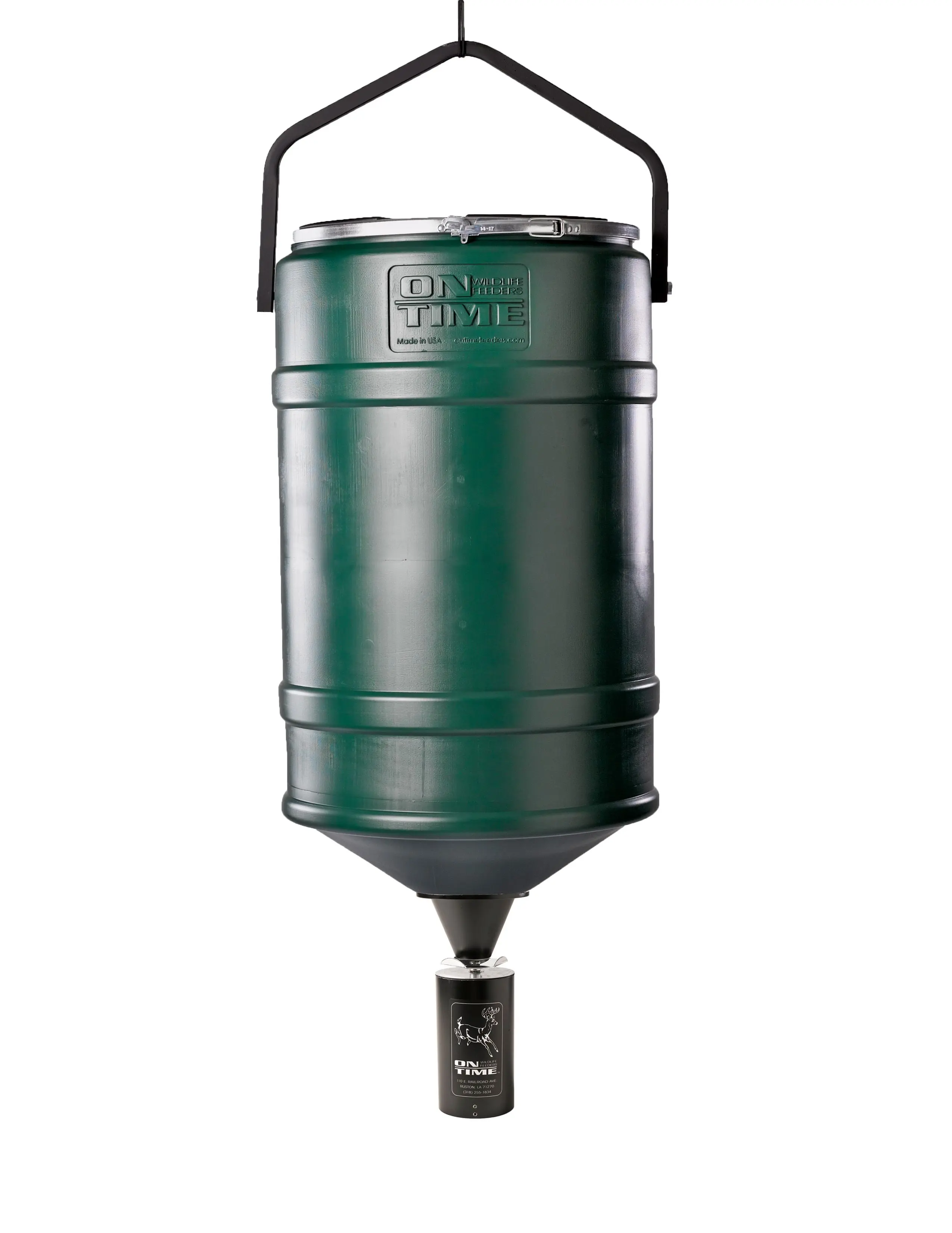 On Time Feeders Lifetime Feeder, Hanger Style with 200 lbs Capacity, 19 x 19 x 35 in Conical Design Farm Animal & Poultry Feeding Tool