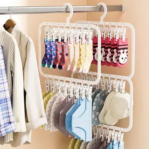 Multifunctional Multi-Clip Socks and Underwear Drying Rack, Space-Saving Storage Holder Organiser for Bedroom, Bathroom, Dormitory