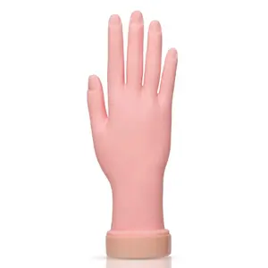 Nail Training Hand Flexible Soft Practice Plastic Mannequin Hand Nails Tips Art Trainer Manicure Practice Hand Tool
