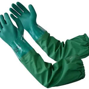 Pacific PPE PD866SL Work Gloves - Chemical Resistant, Heavy Duty, Reusable, 26 inch with Non-Slip Sandy Textured Palm - Latex Free