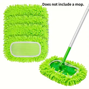 4 Washable Microfiber Mop Pads, Reusable Cleaning Cloths, Super Absorbent, Suitable for Living Room, Bedroom, Bathroom, Kitchen, Dry Wet Use