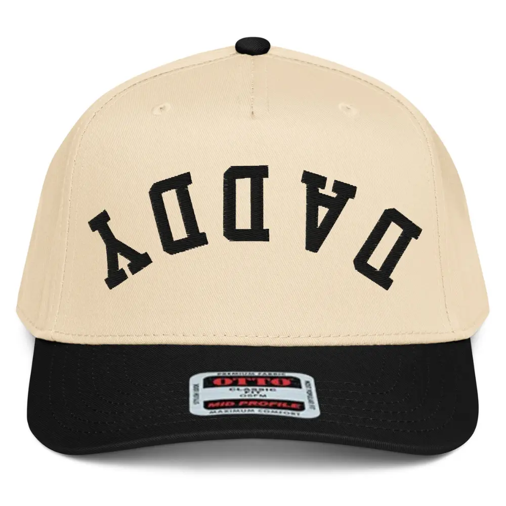 RIVEMUG NX1 Upside Down Daddy 2 Tone Hat Embroidered Mid Crown Curved Bill Snapback Cap for Men and Women