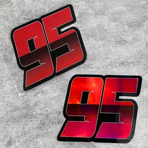 Number 95 Car Sticker, Motorcycle Stickers, Durable Waterproof Vinyl Decals for Motorcycle Fuel Tank, Scooter Body, Car Window, Windshield, Racing Decorative Sticker