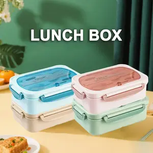 Five set Lunch Box,Free Spoon,Fork,Knife,Chopsticks, A Must-have for Office Workers and Students.Tableware Tumbler Plastic Stylish Portable,