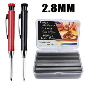 2.8mm Woodworking Pencil with Special Replacement Core, Mechanical Pencil Suitable for Ceramic Tile Metal Floor Marking Pen and Retractable Automatic Pen, Mechanical Drawing Pencils, Mechanical Pencils Set, Stationery Supplies