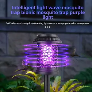 Solar-powered mosquito killer lamp, outdoor waterproof electric shock mosquito repellent lamp, ground-mounted insecticide mosquito trap lamp, home lawn mosquito killer