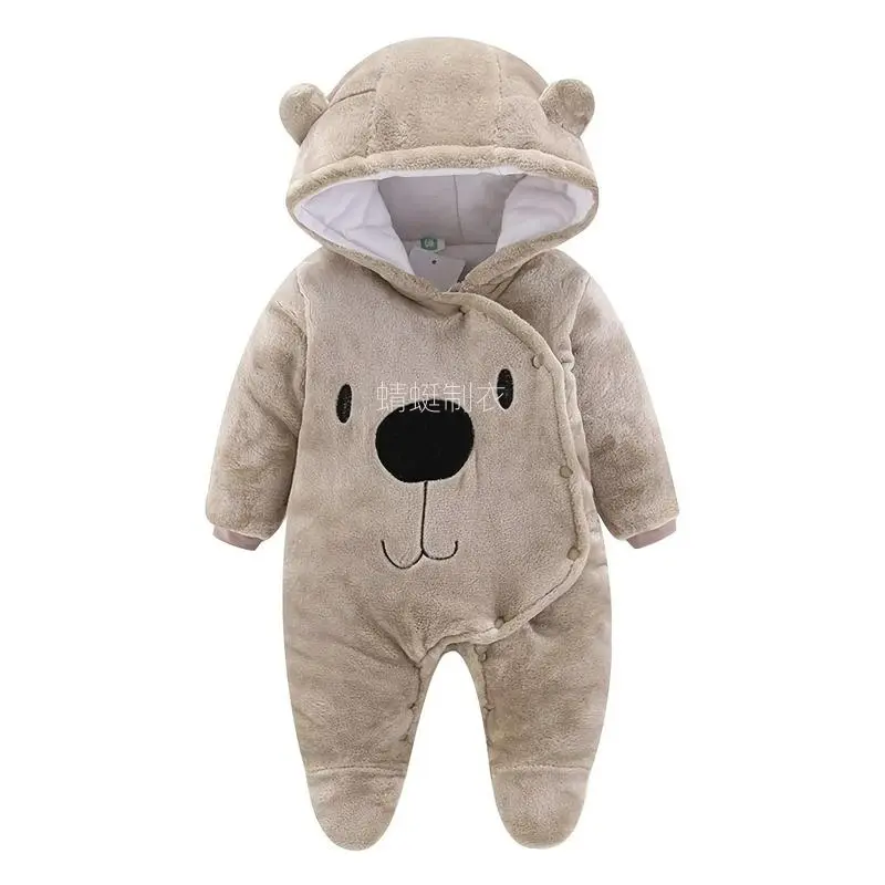 Baby Boy Clothes, Unisex Newborn-Infant 2-in-1 Hooded Fleece Snowsuit, Warm Winter Jumpsuit, Long Sleeve, Warmth, Baby Clothing, Infant Outfit, Polyester, 0 - 3 Months, 2‑In‑1 Hooded Use