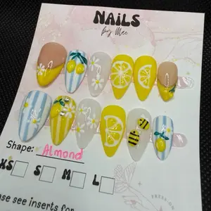 Summer Lemon Handmade Press-On Nails for Women