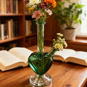 High Borosilicate Glass Vase, Reusable Glass Flower Vase, Decorative Flower Vase, Easy to Clean, Handmade, Direct Factory Sale, 1 Piece