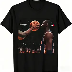 [Basketball Legend Tee]Vintage Basketball Legend Kobe Inspired Graphic T-Shirt Retro 90s Iconic Laker No Flinch Game Day Shirt Unisex Streetwear Cotton Crewneck Mamba Mentality Gift for Basketball Fans Athlete Style Tee
