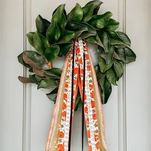 Pumpkin Spice 27 Inch Long Wreath Ribbon Bundle | Fall Decor | Home Decor | Porch | Handmade | Hangable Decoration