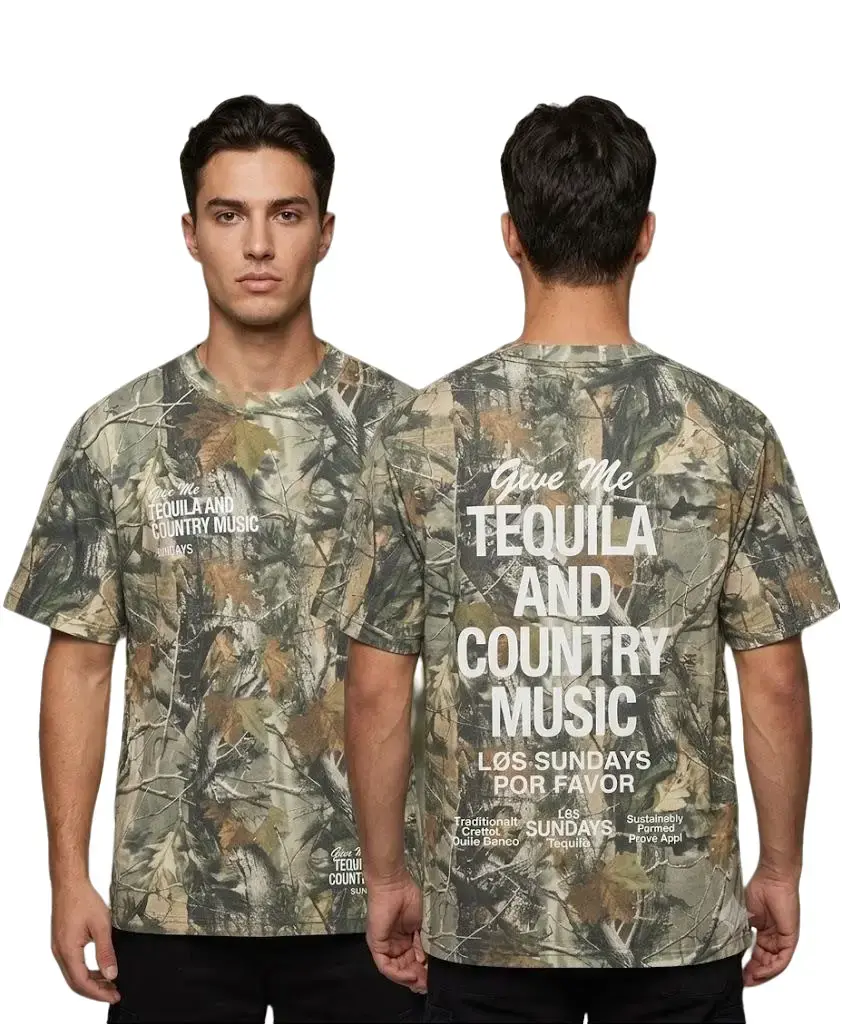 Vintage Unisex Tequila Country Music CAMO Print 3D T-Shirt for Men and Women, 3D Camo T-Shirt, 3D Camo Style T-Shirt, 3D Camo Shirt