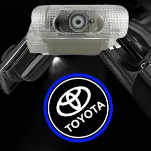 2pcs LED door welcome Projection logo light For Toyota Camry Highlander Land Cruiser Prado Avalon Reiz Rav4 Crown CHR accessory