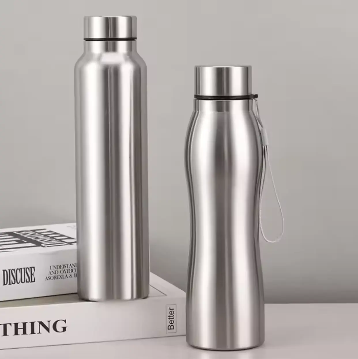 High Quality 1000ml Stainless Steel Sport Water Bottle Single-layer Rugged Water Cup Metal Flask Drinkware Camping Sports gym