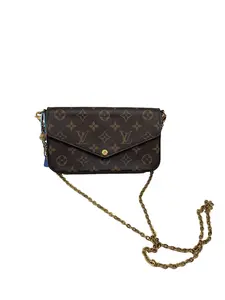 Pre-owned Louis Vuitton LV Classic Monogram Felicie Chain Crossbody Envelope Bag/WJ06316524/6524