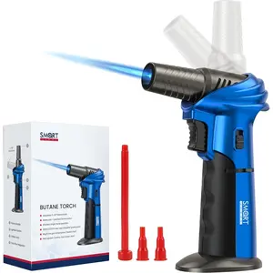 SMART JERRY - Mini Torch Gun | Butane Torch Lighter Windproof & Refillable with Safety Lock | Max 1500℃ Adjustable Flame for Cooking, BBQ, Creme Brulee, Soldering, Cigar Lighting