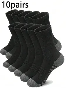 10 Pairs Unisex Business Work Socks, Breathable Soft Comfort, Daily Casual Sports Wear, Versatile Footwear for Men and Women, Breathable Fabric Socks