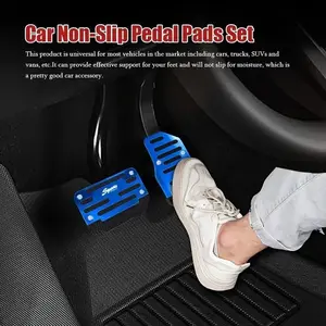 Automatic Transmission Anti-Slip Aluminum Car Pedal Pads, High-Quality Non-Slip Pedal Mats, Carbon Fiber Texture, Includes Installation Accessories