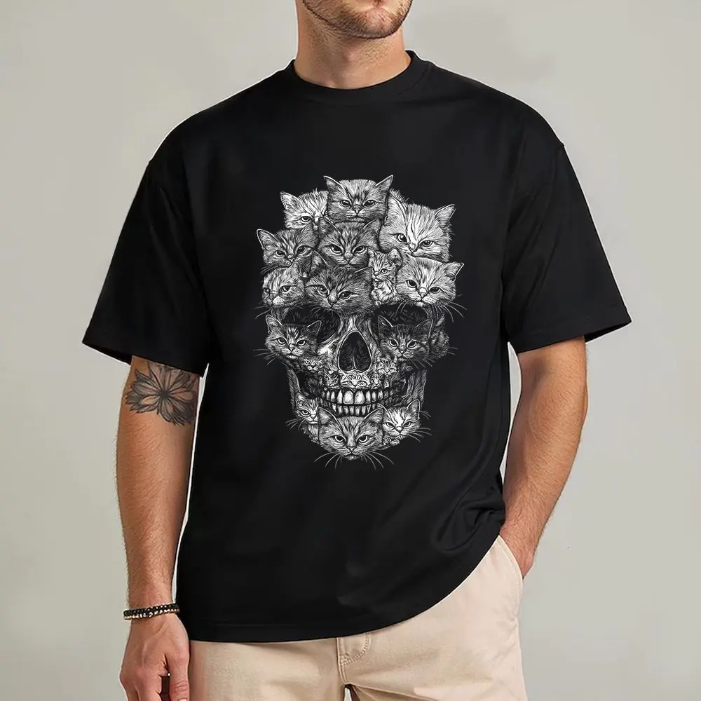 Cat Skull Kitty Skeleton Halloween Graphic Tee, Unisex Gildan Cotton Shirt, Funny Spooky Cat Lover Shirt, Gothic Aesthetic Halloween Outfit, Cute Dark Humor Tee, Trending TikTok Fall Shirt, Casual Streetwear Gift Idea