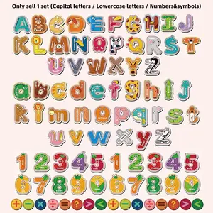 Uppercase Letters/Lowercase Letters/Numbers & Math Symbols,Magnetic Letters, Cute Animal Alphabet ABC Magnets for Fridge Colorful Uppercase Animals Toys Set Educational Spelling Learning Games for Kids