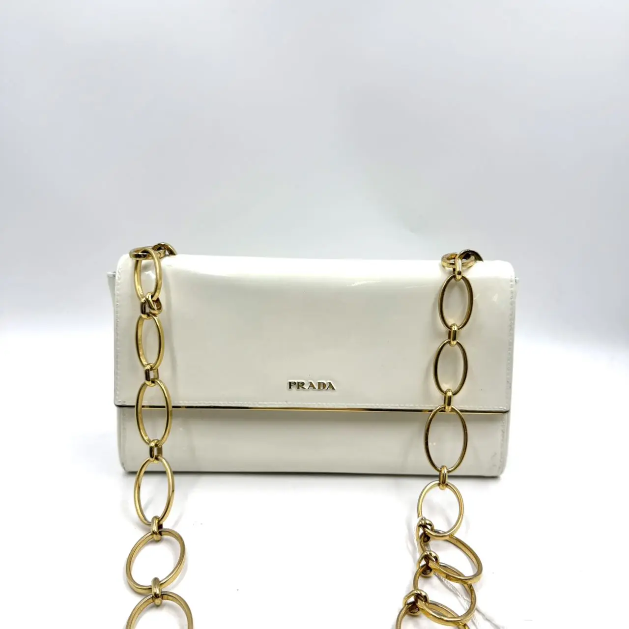 Pre-owned PRADA As Shown Crossbody Bags HZ 3217 White Spazzolato Crossbody Bag