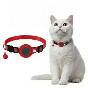 Waterproof Cat AirTag Collar with Bell & Secure AirTag Case Breakaway Design with Reflective Strips, Adjustable Kitten Collar