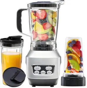 High Power 1400W Smoothie Blender for Kitchen, 60oz Countertop Blender with BPA-Free To-Go Cups for Shakes, Juice & Ice Crushing