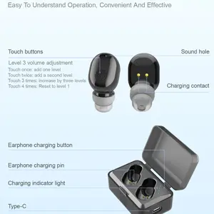 Adult Invisible Hearing Amplifier, Magnetic Charging Box, 24+96 Hours Run Time, Noise Reduction, Natural Sound, Ergonomic Design, USB Charge