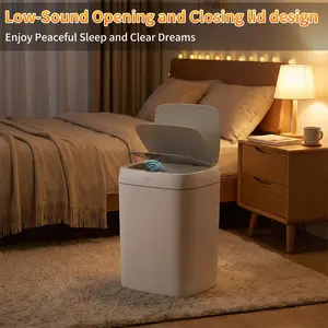 3-Gal Slim Smart Sensor Trash Can - Triple Touchless Modes, Nordic Minimalist White Waste Bin for Bathroom & Bedroom