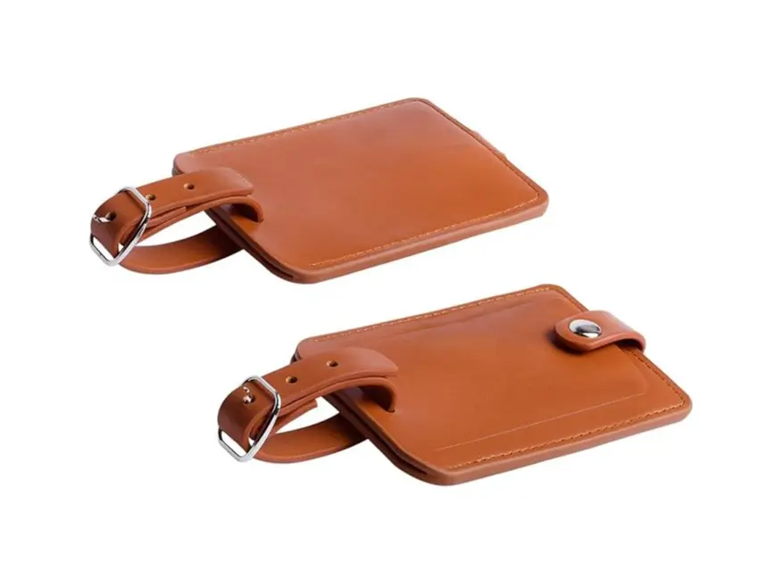 Classic Polyurethane Leather Luggage Tags, Durable Travel Accessories with a Privacy Flap and Adjustable Stainless Steel Buckle, Adjustable Strap, Buckle Strap, Snap Access, Soft Pu, Airplane Travel Accessories, Pu Leather, Id Labels