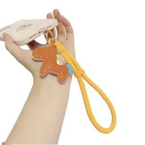 Simple outdoor mobile phone lanyard, universal short style, adjustable, with Qianma bag pendant, small gift keychain, Adjustable Phone Strap