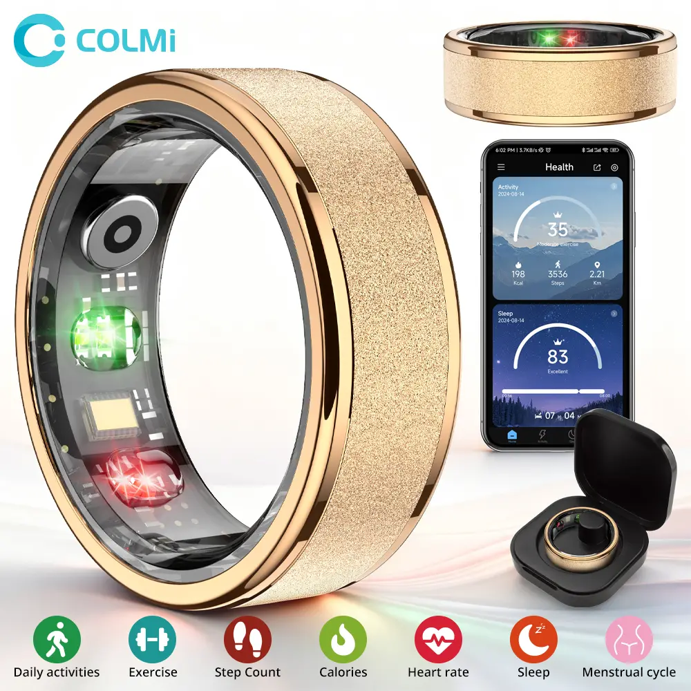 COLMI R10 Smart Ring, Smart Health Ring for Women, Features Heart Rate, Blood Oxygen, Sleep Monitoring, Pedometer, and Fitness Tracker. (Rose Gold, 10#)