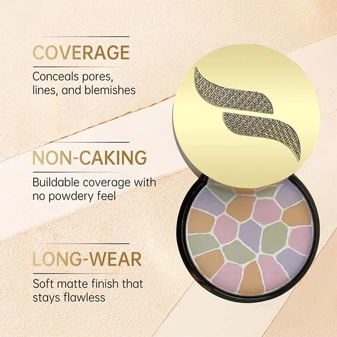 MeryCode Flawless Blur Setting Powder, 24H Longlasting Oil Control, Waterproof, Sweat-Proof, Matte Finish, All-Day Wear, Makeup, Cosmetic
