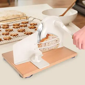 2-in-1 Manual Bread Slicer for Homemade Sourdough – Hand Crank Cutter with Adjustable Thickness & Guide Rail, Perfect Mother’s Day Gift