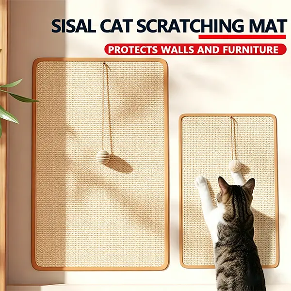 Wall Sisal Cat Scratcher Mat, Indoor Cat Scratching Pad for Furniture & Wall Protection, Durable Pet Scratcher for Cats Kittens