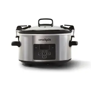Crockpot Programmable 4-Quart Cook & Carry Slow Cooker, Stainless Steel