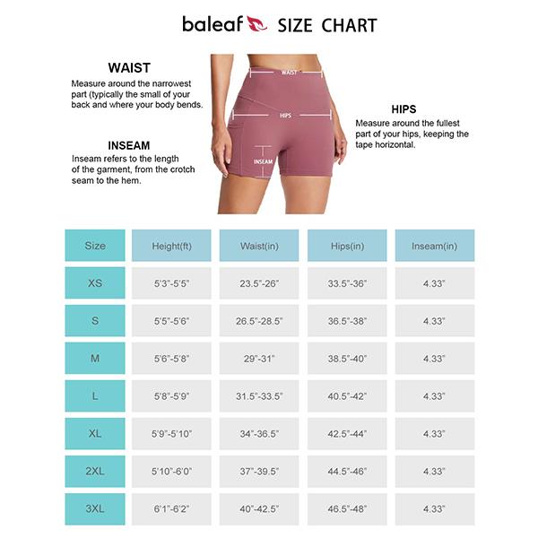 baleaf Women's 5" Biker Shorts High Waist Yoga Compression Spandex Volleyball Workout Running Shorts with Pockets