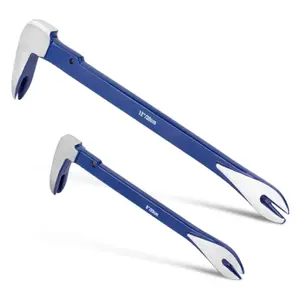 2-Pack Cat's Paw Nail Puller Set – 8" & 12" Mini Pry Bars for Nail Removal, Crowbar Pry Tools for Carpentry, Demolition, and Home Repair