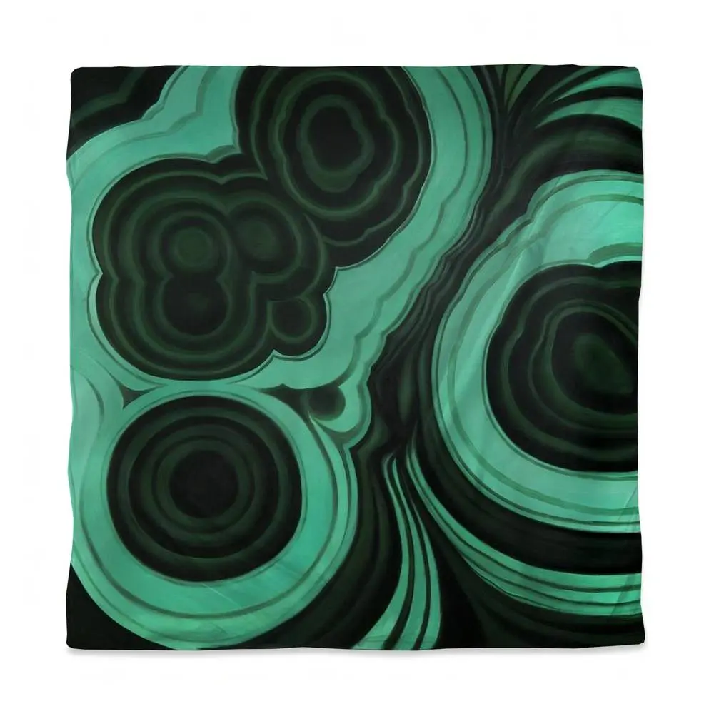 360 Stand Queen Size Malachite Stone Abstract Print Duvet Cover - Microfiber Face, Soft Fabric Bedding Linen, Bedroom Bedding Set for Home & Office Decor, Decorative Duvet Cover, Microfiber Duvet Covers