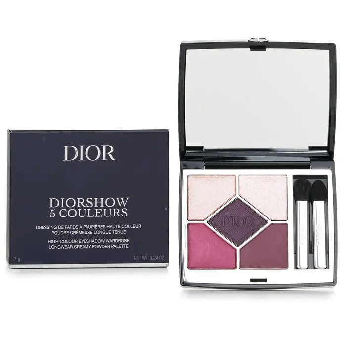 Christian Dior Diorshow 5 Couleurs Longwear Creamy Powder Eyeshadow Palette - Long Lasting Colored Eyeshadow Makeup Palette, Eye Makeup Product - #183 Plum Tutu